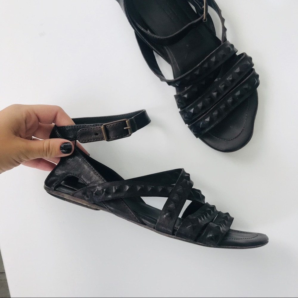 Elisanero black studded gladiator boho sandals - Picture 2 of 7